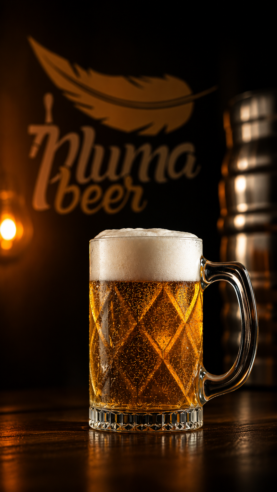 Chopera de cerveza tirada premium servida en vaso helado